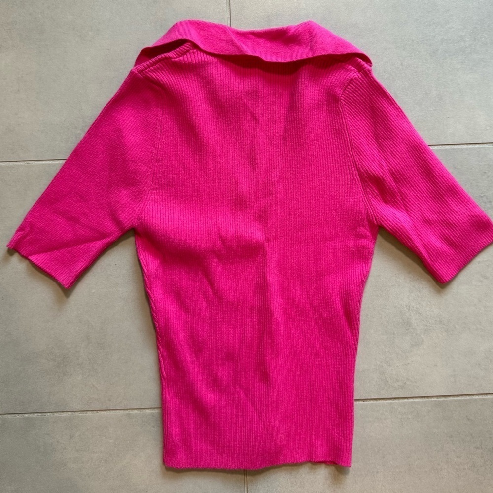 She + Sky Fuchsia Ribbed Knit Top - Picture 3 of 3